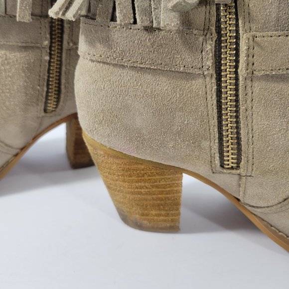 Ralph Lauren Mara Brown Suede Fringe Seamed Ankle Bootie Women's Size 6B - Picture 11 of 12